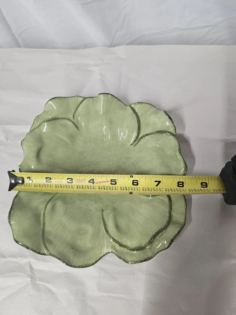 Vintage Pottery Barn Garden Collection Green Leaf Flower Petal Plate / Bowl